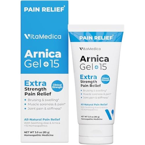 VitaMedica Arnica Gel Plus 15 Healing Plant Compounds, Extra Strength Formulation for Bruising, Swelling, Joint Pain, Muscle Soreness & Stiffness, All-Natural, Plant-Based Pain Relief