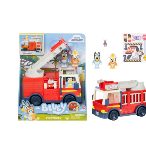 Walmart Exclusive: Bluey Fire Truck Playset with Firefighter Bingo and Bob Bilby Toy for Kids, Ages 3+ - Walmart.com