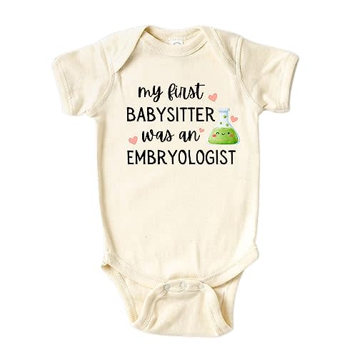 Baby Onesie® My First Baby Sitter IVF Baby Clothing for Baby Shower Gift (Short Sleeve Natural, 0-3m)