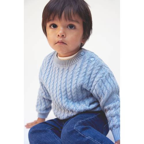 CABLE-KNIT COTTON SWEATER
