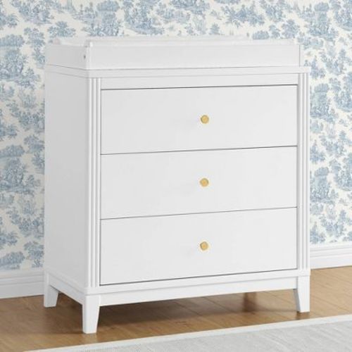 Delta Children Eloise 3 Drawer Dresser with Changing Top - Bianca White