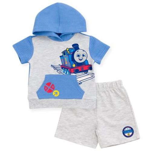 Thomas & Friends Newborn Baby Boys Pullover Hoodie and French Terry Shorts Light Blue / Oatmeal Heather 6-9 Months