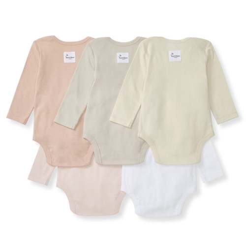 Solid Organic Cotton Long Sleeve Baby Bodysuits 5 Pack - Pink Sand – Burt's Bees Baby