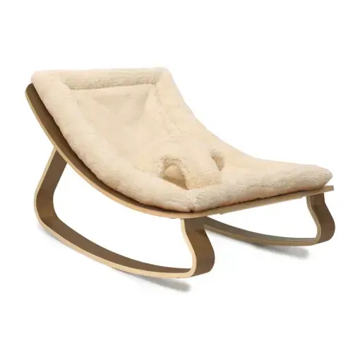 Charlie Crane LEVO Baby Rocker in Fur Milk and Walnut