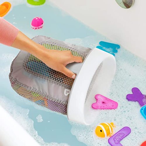 Munchkin® Super Scoop™ Hanging Bath Toy Storage with Quick Drying Mesh, Grey - Bath Toy Scoop