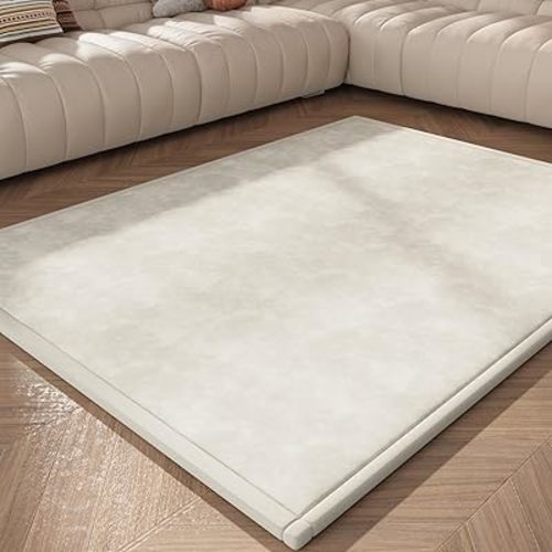 Baby Play Mat for Floor – 1.3 Inch Thick Memory Foam, Soft Coral Fleece Surface, Non-Slip Bottom – Perfect for Playtime, Tummy Time & Nursery, 79''x71''