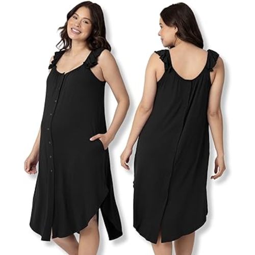 Kindred Bravely Ruffle Strap Labor and Delivery Gown | 3 In 1 Labor, Delivery, Nursing Gown for Hospital