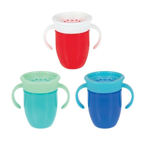 Nuby 5oz 2 Handle 360 Cup - Boy - 3pk