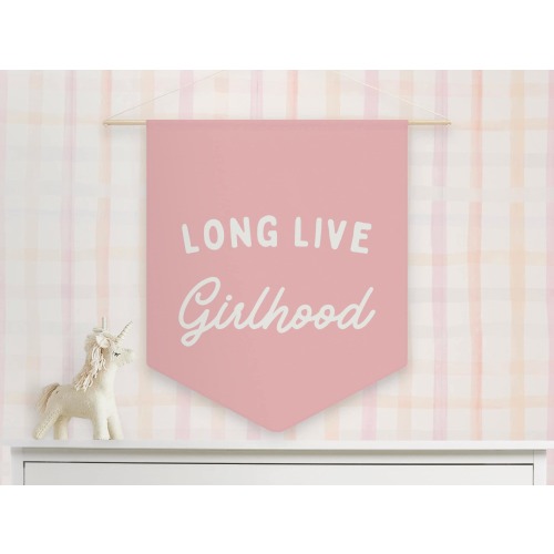 Long Live Girlhood Flag Girls Room Decor Baby Girl Nursery Banner Girls Room Wall Art Play Room Wall Decor Baby Shower Gift for Girls Decor