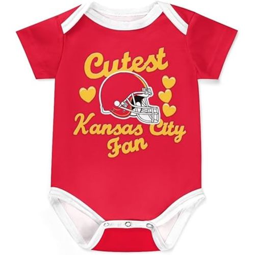Baby Football Romper Outfit for Boys & Girls,Custom Baby Clothes for Football Team Fans,Personalized Name & Number - Kcc