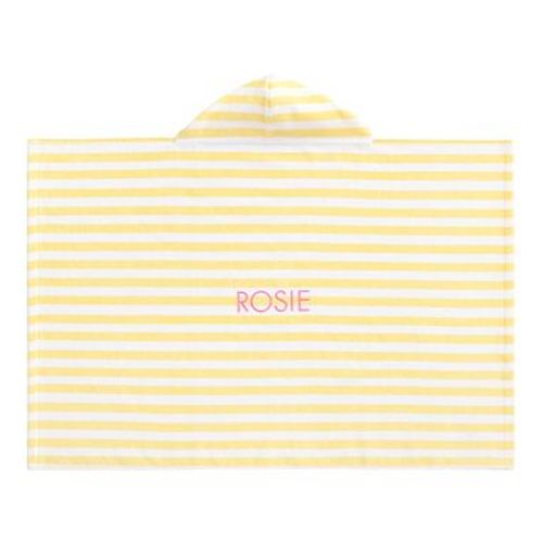 Mini Stripe Baby Beach Hooded Towel ,Yellow