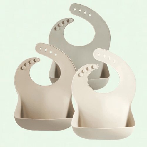 Adjustable Waterproof Silicone Baby Bibs | Soft Bibs with Large Food Pocket | BPA-Free for Boys and Girls