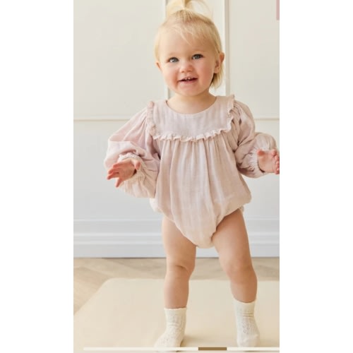 Organic Cotton Muslin Frances Playsuit - Pale Lilac – Jamie Kay USA