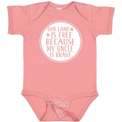 Luvly Military Uncle Land Is Free Nephew Baby Bodysuit Armed Forces America, New Born, Baby Shower Gift, New Parents Gift