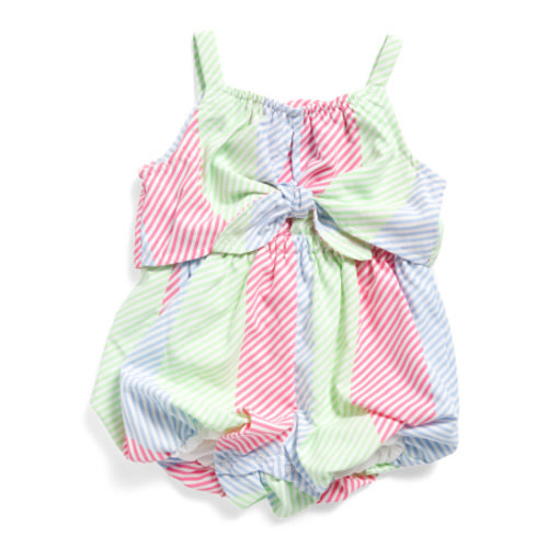Infant Girls Striped Bubble Hem Romper | Baby Girls (0-24m) | Marshalls