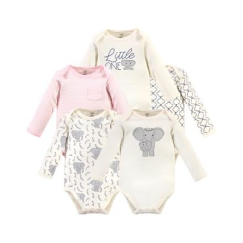Baby Girls Organic Cotton Long-Sleeve Bodysuits 5pk