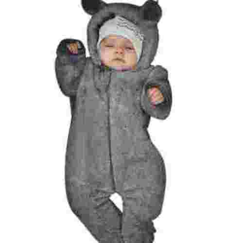 Odeerbi Baby Girls Boys Clothes Baby Rompers Newborn Winter Fleece Jumpsuit Solid Hooded Romper Warm Coat Outwear