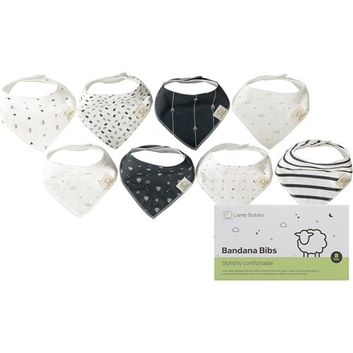 Bandana Cotton Baby Bibs, Ultra Soft Stylish and Lightweight Absorbent Design for Milk Dribbles Burps and Spills