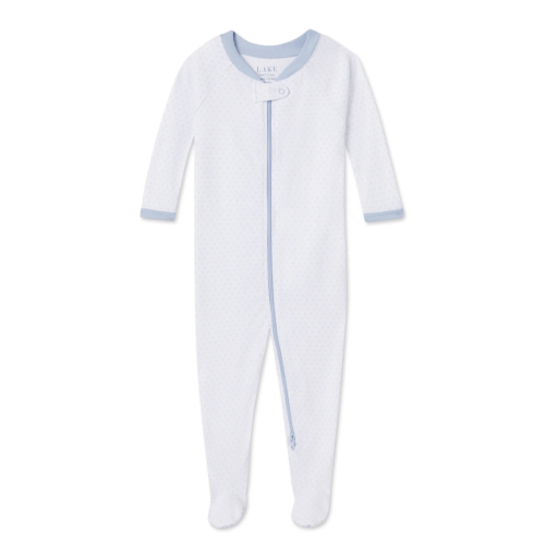 Baby Sleeper in French Blue Pindot 0-3m