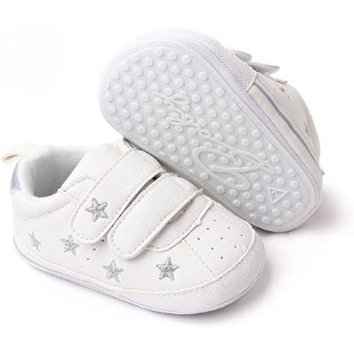 Clowora Baby Boys Girls Shoes Non-Slip Rubber Sole Sneakers Infant First Walking Toddler Crib Shoes Newborn Loafers Flats.