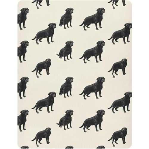 Pfrewn Crib Sheets for Boys Girls Black Labrador Retriever Dog Fitted Crib Sheet for Mini Crib Mattress Stretch Soft Toddler Baby Playard Sheet, 39x27x5IN