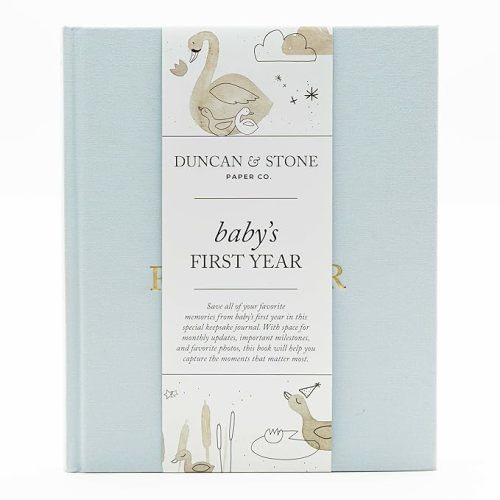 Baby First Year Book - Heirloom Keepsake Baby Memory Book to Record Important Milestones, Photos & More - Pregnancy Books (Sky Blue,112 Pages)