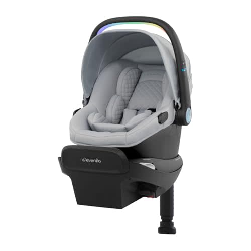 Evenflo Revolve180 LiteMax NXT Rotational Infant Car Seat with SensorySoothe and with Accessory Load Leg (Quartz)