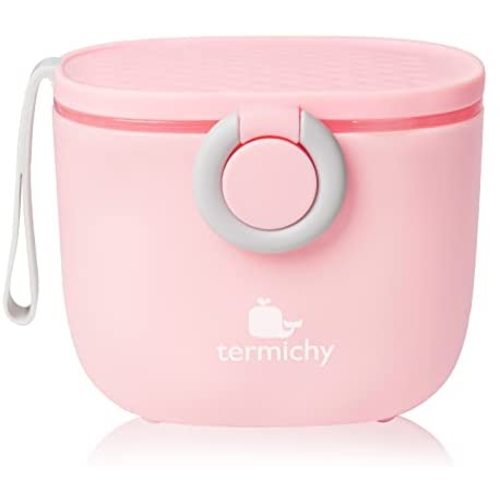 Termichy Baby Formula Dispenser, Portable Milk Powder Dispenser Container with Carry Handle and Scoop for Travel Outdoor Activities with Baby Infant, 8.8OZ, 0.55LB, 250g (Pink)