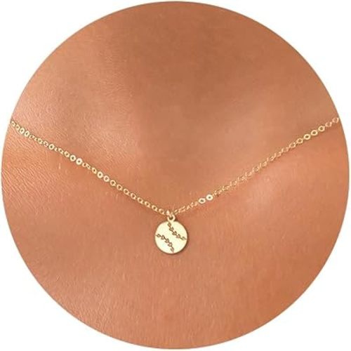 Dainty Necklace- Moon Star Softball Bat Cross Bow Cowboy Boot Evil Eye Starfish Sun Infinity Fish Necklace for Women 14K Gold/White Gold Plated