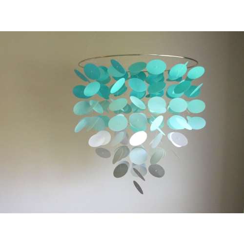 Teal/Turquoise, White, and Gray Ombre Floating Dot Mobile (Large) // Nursery Mobile - Choose Your Colors