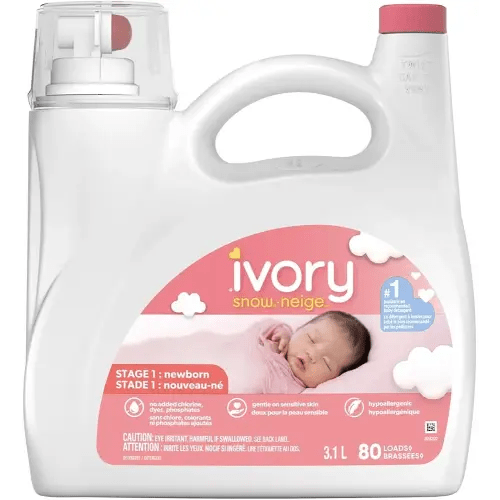 Ivory Snow: Newborn Baby Liquid Laundry Detergent, No added Chlorine, Dyes or Phosphates, Hypoallergenic, 80 loads, 3.1L