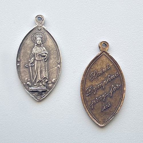 St Saint Dymphna Catholic Rosary Medal