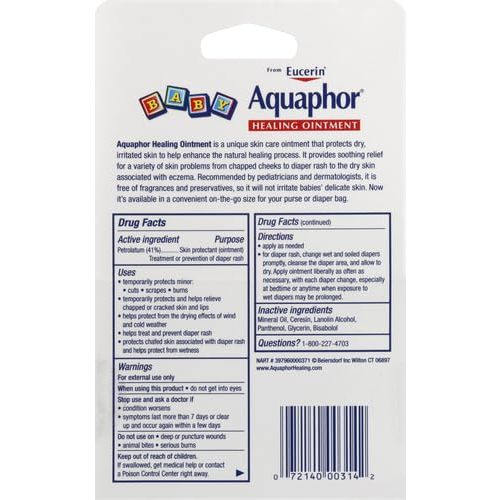 Aquaphor Baby Healing Ointment To-Go Pack - Advanced Therapy for Chapped Cheeks and Diaper Rash -2 Count(Pack of 1)