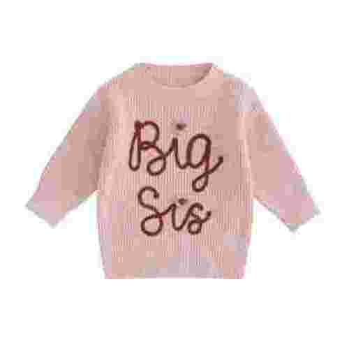Toddler Baby Girl Sweater Big Sister Long Sleeve Knit Pullover Top Sister Outfits Fall Winter Clothes