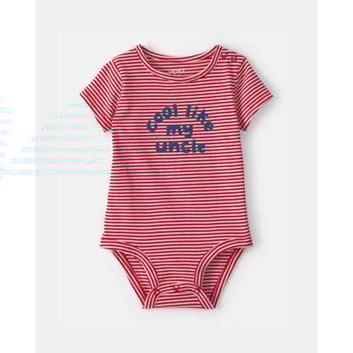 Baby 'Cool Like My Uncle' Striped Graphic Bodysuit - Red | Carter's
