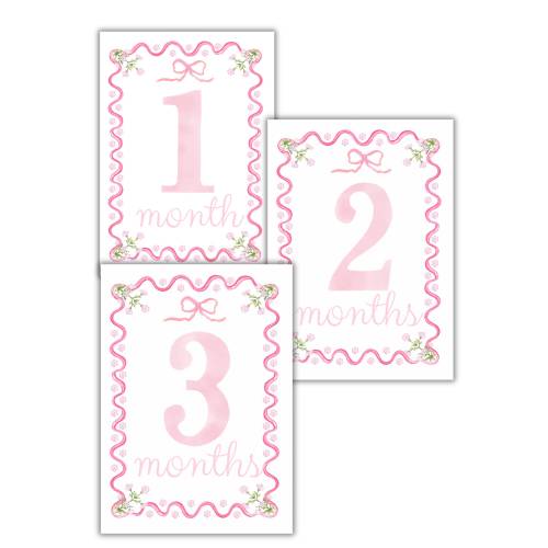 Girls Milestone Cards- Wavy Floral Monthly Cards