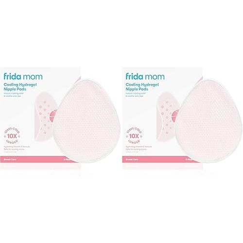 Frida Mom Nursing Pads, Cooling Hydrogel Nipple Pads for Hydration and Soothing Sore Nipples, Breastfeeding Essentials, 8ct (Pack of 2)