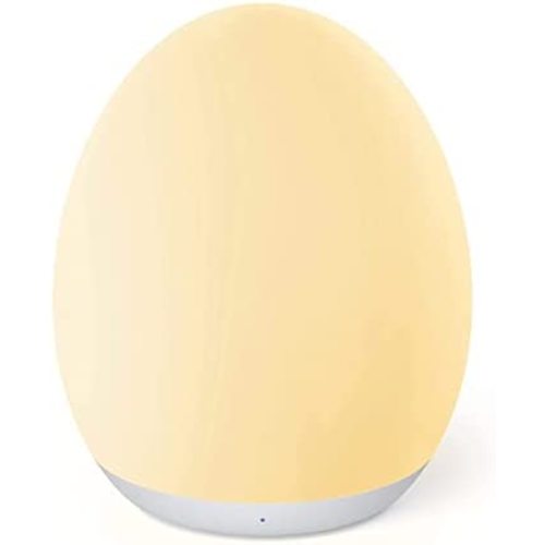 JolyWell Night Light for Kids with 7 Color Changing Mode & Dimming Function, Rechargeable Baby Egg Night Light with 1 Hour Timer&Touch Control, up to 100H, White