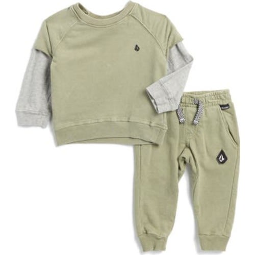 Long Sleeve T-Shirt & French Terry Joggers Set, 12M