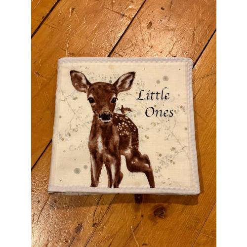 Little Ones cloth fabric baby book, deer fabric book, fabric book, cloth baby book, hedgehog baby book, bedtime stories quiet soft book