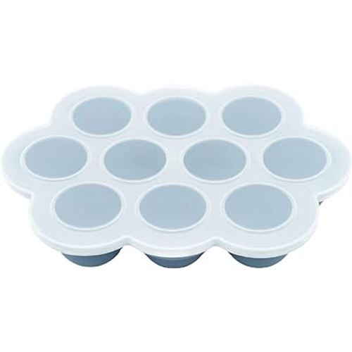 WeeSprout Silicone Baby Food Freezer Tray with Clip-on Lid - Perfect Storage Container for Homemade Baby Food, Vegetable & Fruit Purees, and Breast Milk (Navy, Ten 1.5 Ounce Sections)