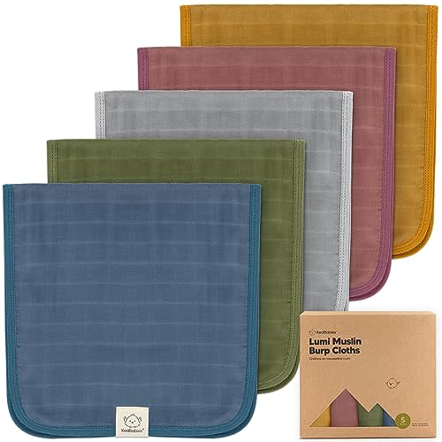 5-Pack Muslin Burp Cloths for Baby Boys, Girls - Baby Burp Cloths Neutral, Soft and Absorbent Burp Clothes, Burping Cloths for Babies, Burp Rags, Baby Girl & Boy Burp Cloth, Baby Essentials (Corals)