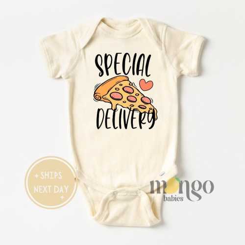 Cute Baby Onesies® Brand Special Delivery Pizza Baby Announcement Baby Outfit Baby Gift for Baby Shower Gift Pregnancy Surprise Ideas Reveal