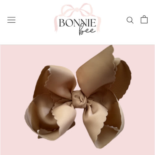 Oatmeal Scallop Edge Grosgrain Bow