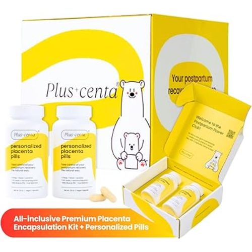 Placenta Encapsulation Kit for Postpartum Recovery - DIY Set with 2 Bottles for Your Own Placenta Pills - HSA/FSA Eligible - Supports Mood, Energy, and Overall Health - Best Postpartum Gift for Mom