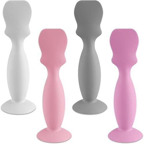 4 Pack Baby Diaper Cream Brush, Diaper Cream Spatula Applicator Silicone Baby Butt Paste Spatula for Babies, Newborn (White, Gray, Pink, Soft Lilac)