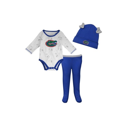 Newborn & Infant Royal/White Florida Gators Dream Team Raglan Long Sleeve Bodysuit Hat & Pants Set, 3-6M
