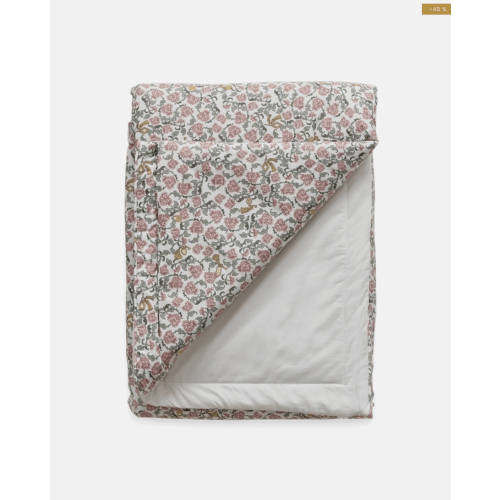Percale Filled Blanket / Floral Vine / Use as playmat, bedcover, or snuggle blanket. OEKO-TEX® certified.