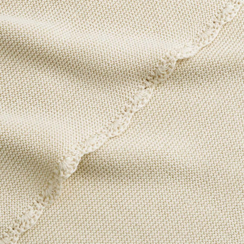 Cotton Knit Baby Blanket - Ivory | Gooselings