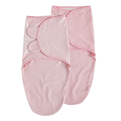 Soarwg Kids Baby Swaddle, Organic Baby Swaddles 0-3 Months, Swaddle Blanket, Swaddle Sack, Adjustable Newborn Infant Swaddle for Girl, Standard 100 by Oeko-TEX, Pink 2 Pack Small